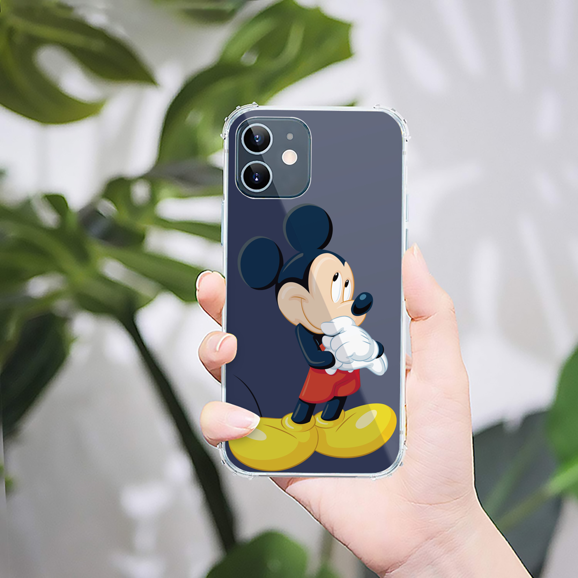 （画像用） ミッキーマウス Mickey Mouse 【iPhone 12シリーズ対応】透明スマホケース（クリアソフトケース）